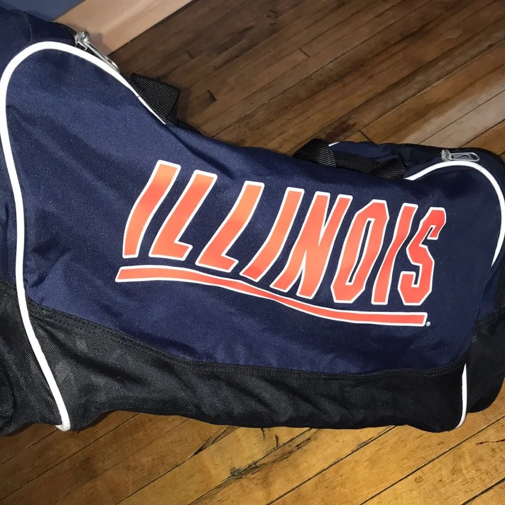 Illinois Illini Nike Navy‎ Duffel Bag with Orange 'I' Accent